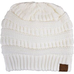 Cozy White Knit Beanie for Kids
